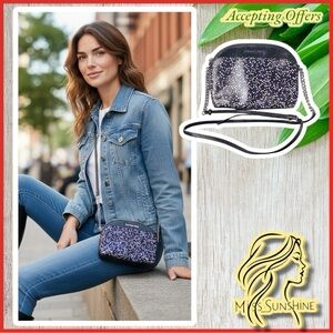 MICHAEL Michael Kors - doomed crossbody bag - purple white stars - silver chain